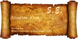 Sindler Elek névjegykártya